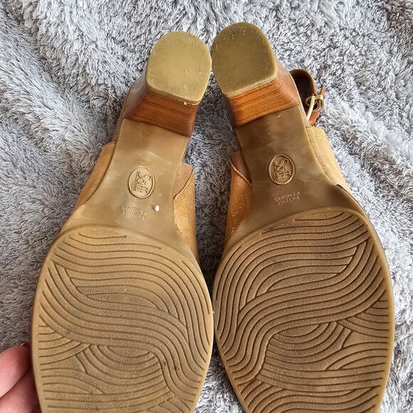 Sofft Women Cidra Leather Comfort Peep Toe Slingback Heel Sandal Size 11M Brown - Picture 7 of 9